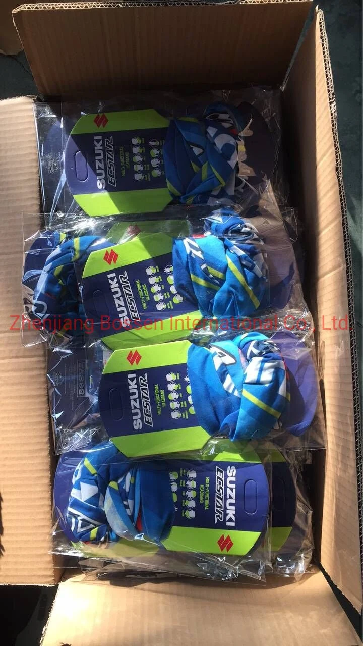 China Factory OEM Customized Design Printed Microfiber Elastic Tube Bandana Scarf Mask with Carton Header