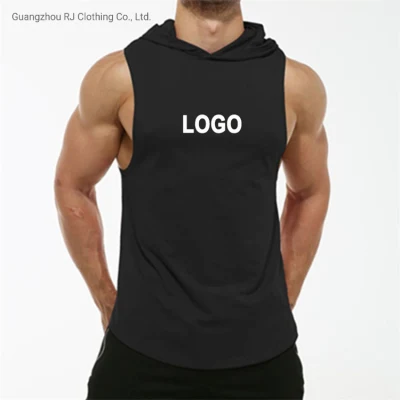 Los hombres de entrenamiento con capucha camisetas sin mangas deportes culturismo Stringer músculo cortado camiseta sin mangas de los hombres sudaderas con capucha de gimnasio