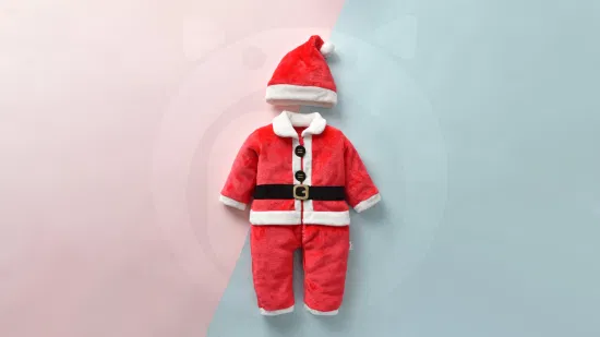 Traje de Papá Noel para bebé, disfraz de Navidad, disfraz de Papá Noel, mameluco